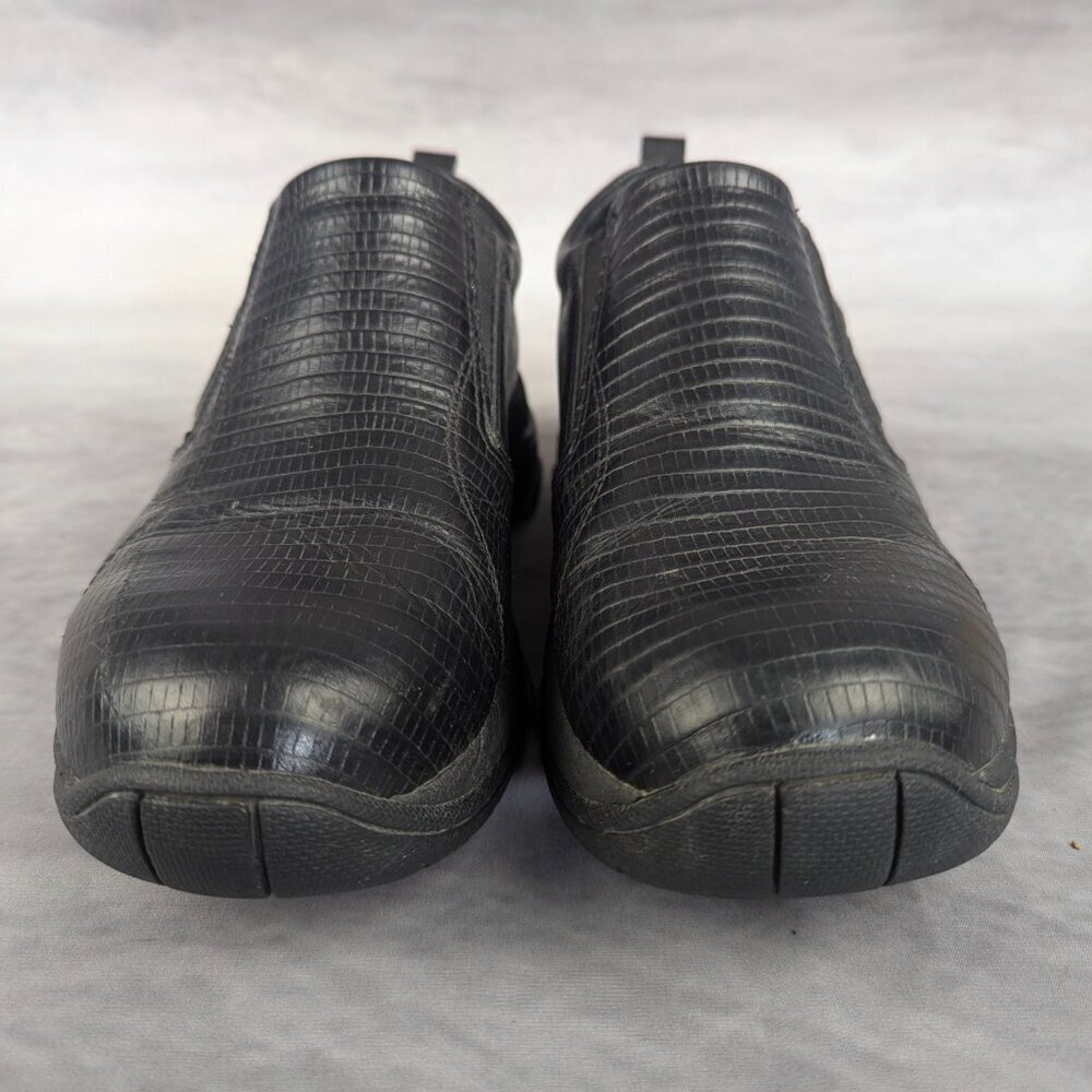Roper leather slip ons size 8 black snakeskin pristine condition